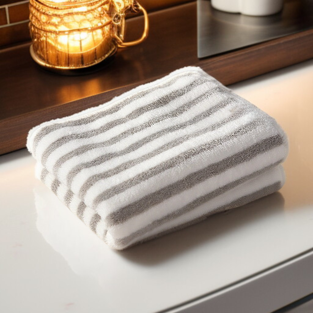 Korallenfleece-gestreiftes Handtuch