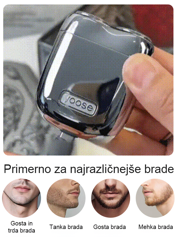 Nov mini električni brivnik z dvojno glavo