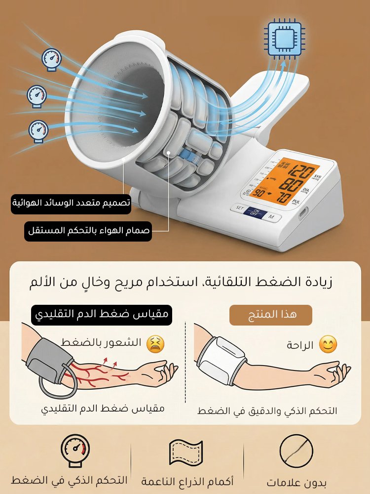 【مد الذراع للقياس】جهاز قياس ضغط الدم على الذراع