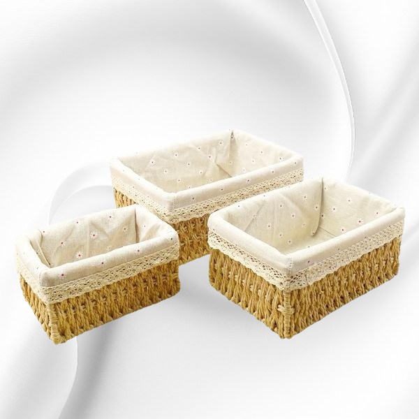 藤編紙繩收納籃家用編織儲物籃桌面雜物收納零食收納籃