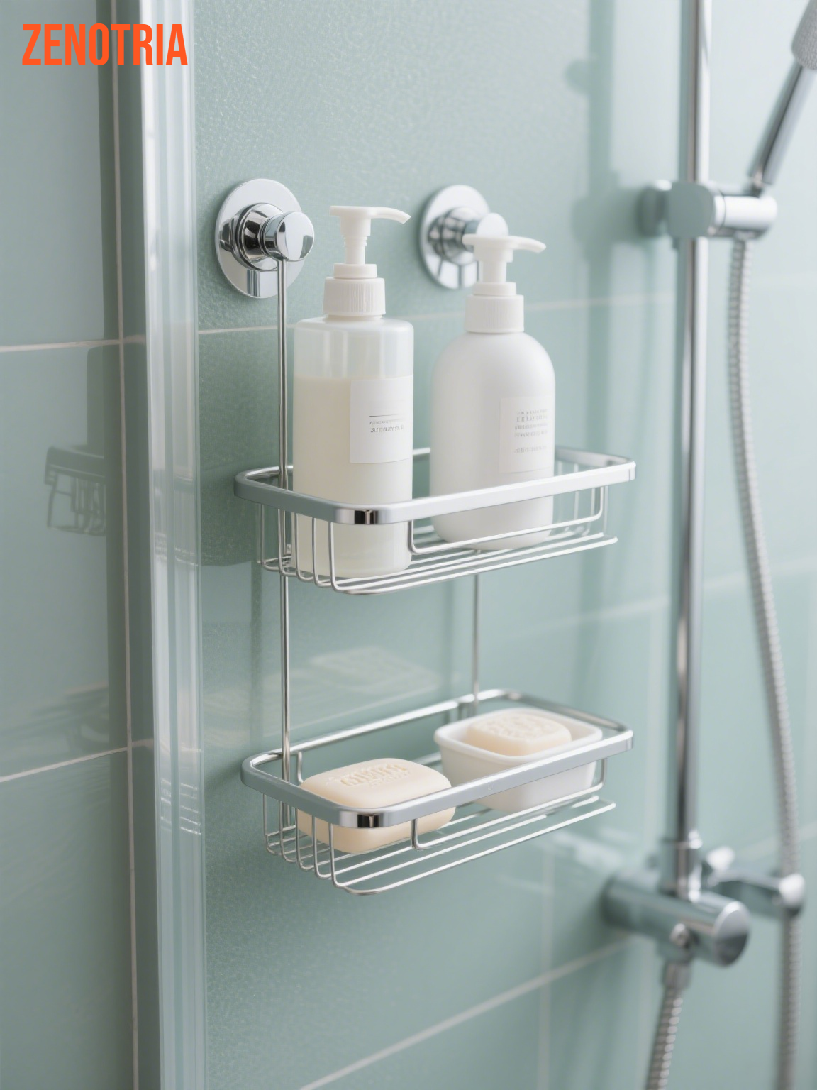 穴開け不要の吸盤式壁掛けモップホルダー