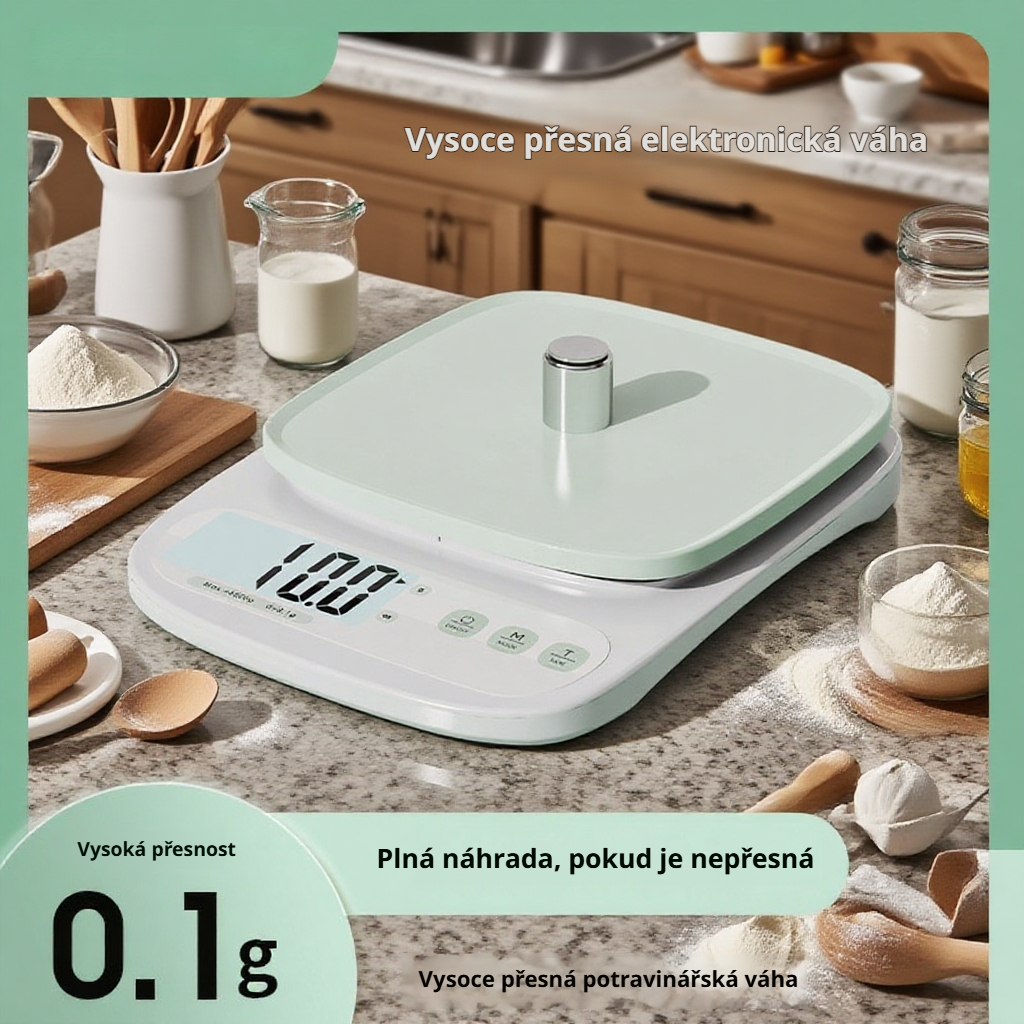 Malá domácí elektronická váha s odolným provedením a zaoblenými rohy