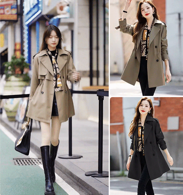 캐주얼 슬림핏 패션 여성 트렌치코트