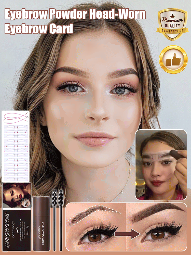 Head-mounted eyebrow card + stamp eyebrow powder set