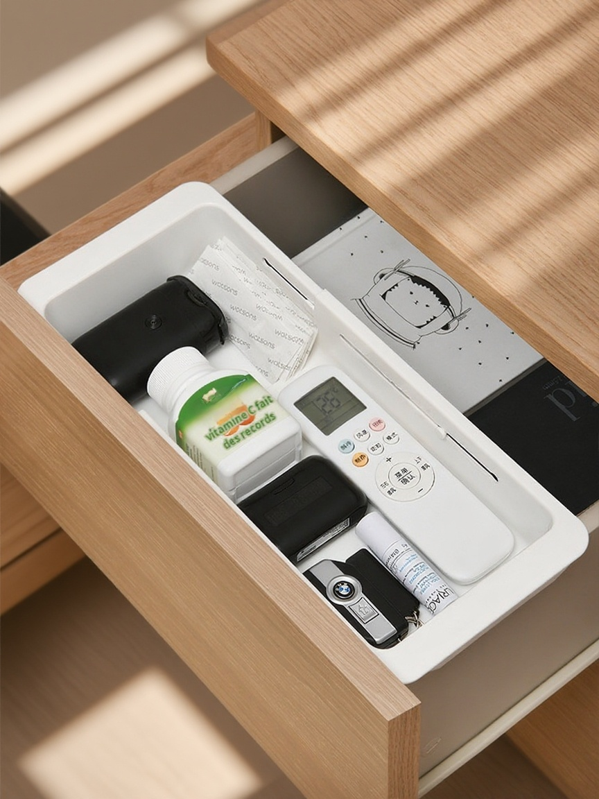 Boîte de rangement rétractable à tiroir en plastique, boîte de rangement de séparation de tiroir sus