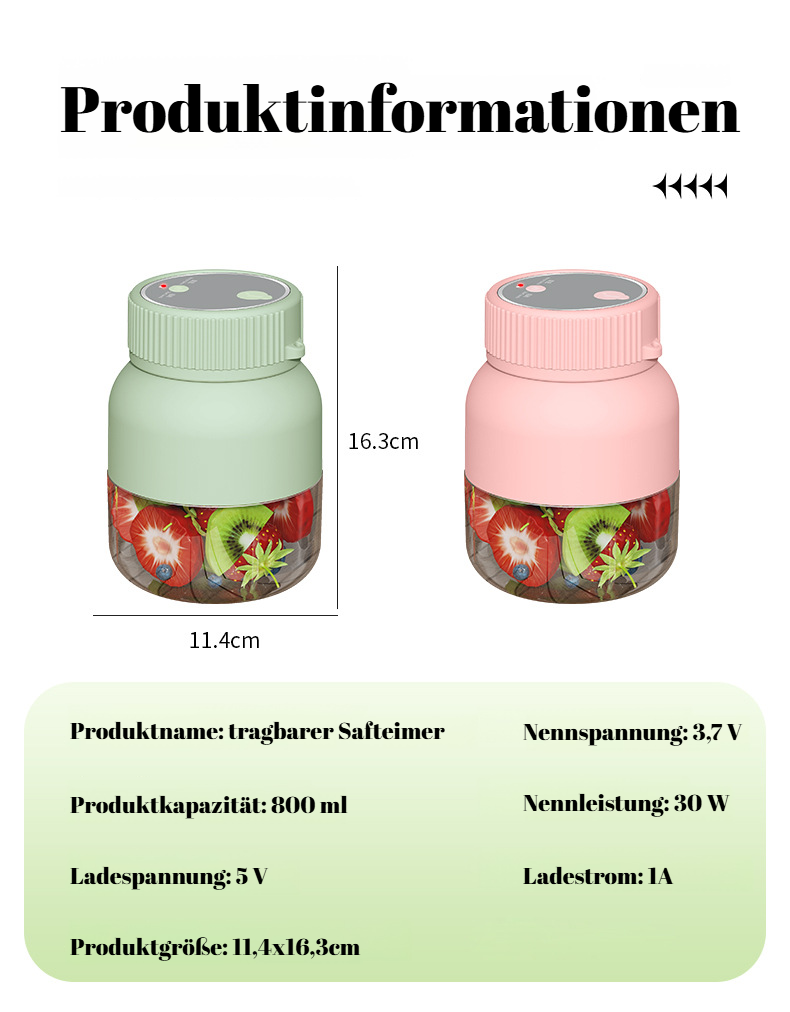 Multifunktionaler Entsafter für unterwegs