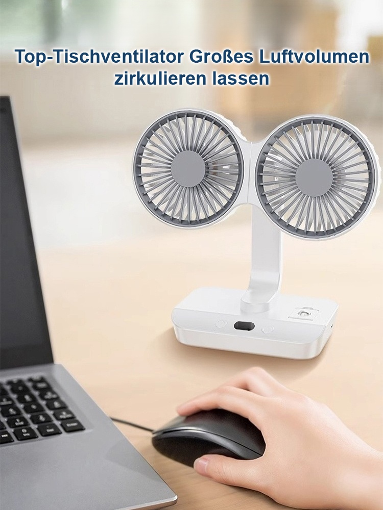 Doppelt geräuschreduzierter, multifunktionaler Doppelkopf-Ventilator