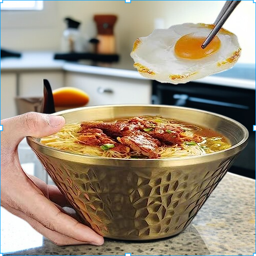 وعاء أرز معزول مزدوج الطبقات على شكل مطرقة على شكل حرف V مصنوع من الفولاذ المقاوم للصدأ 304