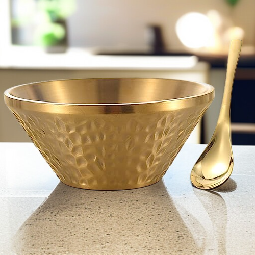 وعاء أرز معزول مزدوج الطبقات على شكل مطرقة على شكل حرف V مصنوع من الفولاذ المقاوم للصدأ 304