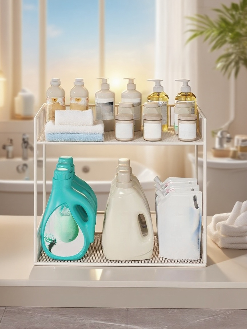 Helytakarékos mosdó alatti szekrény fürdőszobába