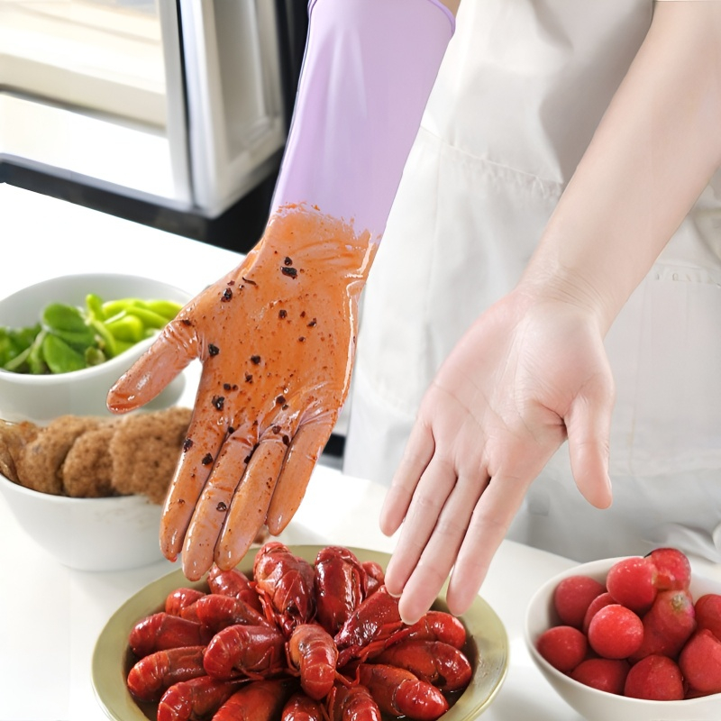 내마모 롱 두꺼운 일회용 니트릴 장갑 우메색 고탄력 내마모 장갑 내마모 롱 기름때 방지 니트릴 장갑