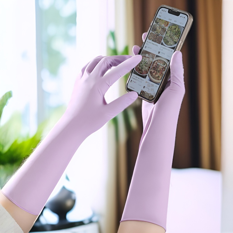 내마모 롱 두꺼운 일회용 니트릴 장갑 우메색 고탄력 내마모 장갑 내마모 롱 기름때 방지 니트릴 장갑