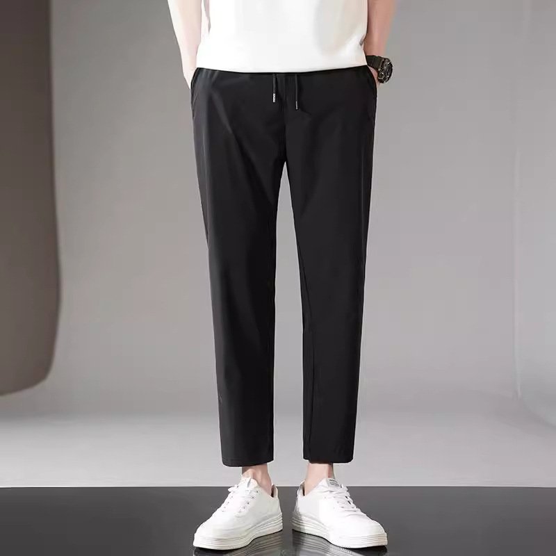 남성용 아이스 실크 캐주얼 스포츠 9부 바지