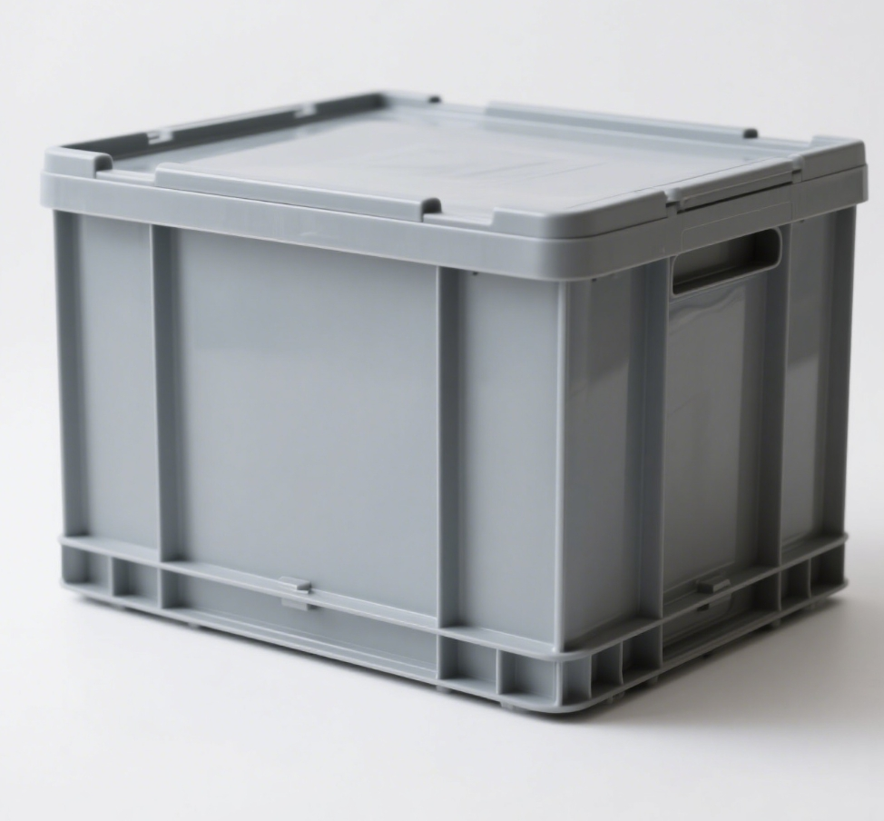 スタッキングプラスチック収納ボックス 蓋付き 耐久性があり、重ねて収納できる容器 安全なハンドル