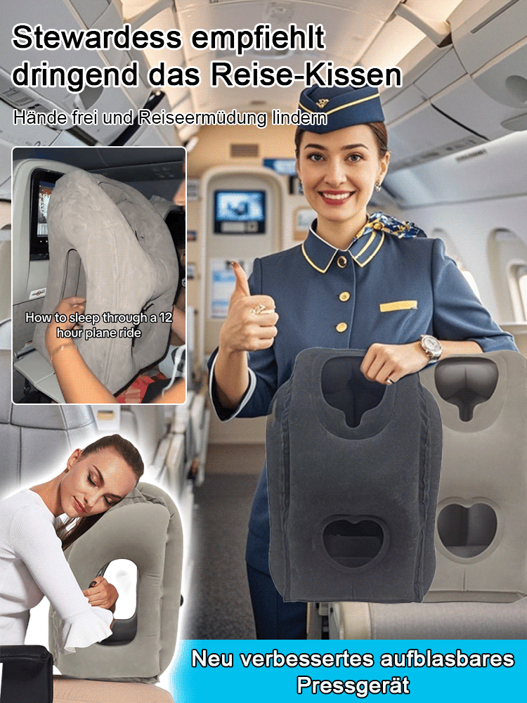 [Entspannt lange Reisen überstehen] Flugzeug-Wunderkissen zum Liegen und Schlafen