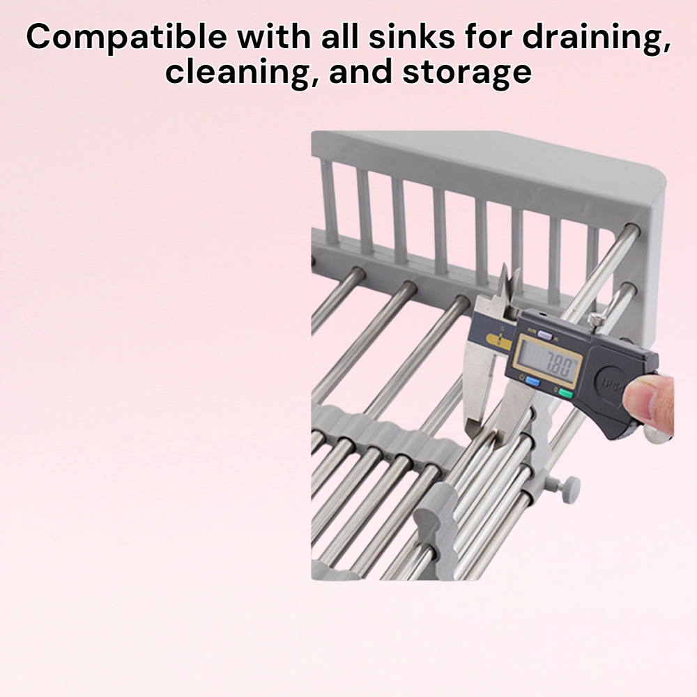 Stainless steel sink drain basket adjustable drain bowl rack multifunctional