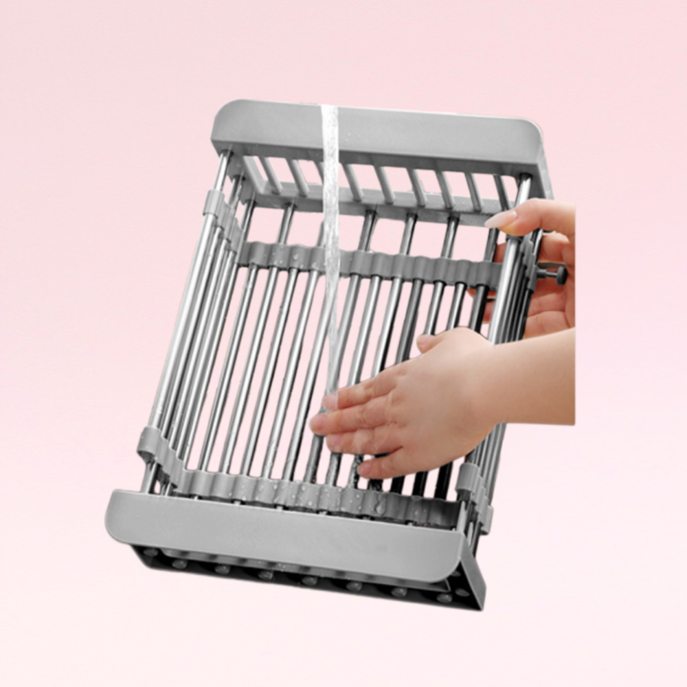 Stainless steel sink drain basket adjustable drain bowl rack multifunctional