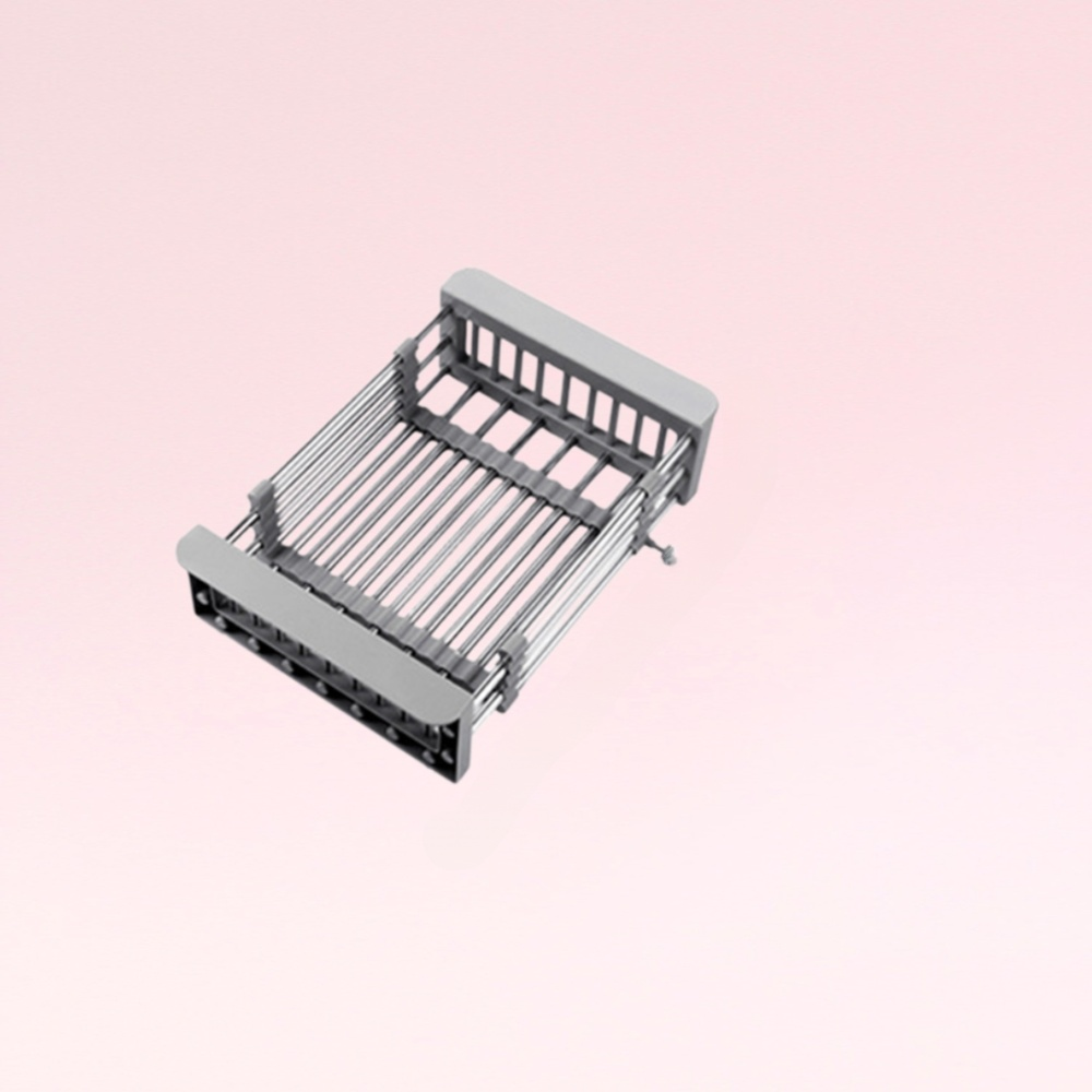 Stainless steel sink drain basket adjustable drain bowl rack multifunctional