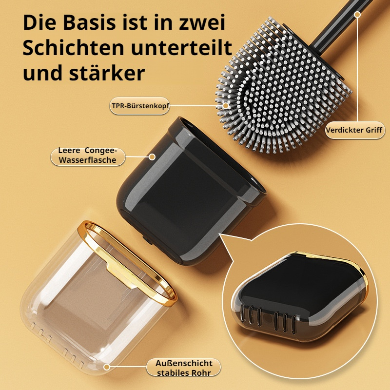 Neue Toilettenbürste fürs Badezimmer, kein toter Winkel, wandmontierte Toilettenbürste aus Silikon f