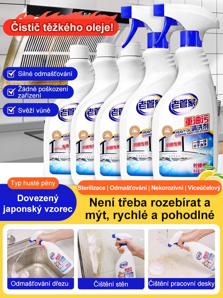 【Jedním stříknutím okamžitě čisté】Čistící prostředek na olejové skvrny, který šetří čas a energii.