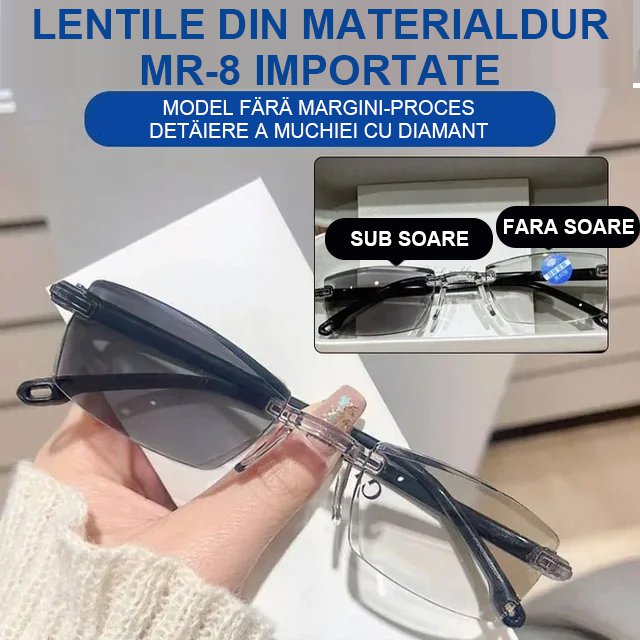 Ochelari de presbiopie fotocromatici cu protecție împotriva luminii albastre