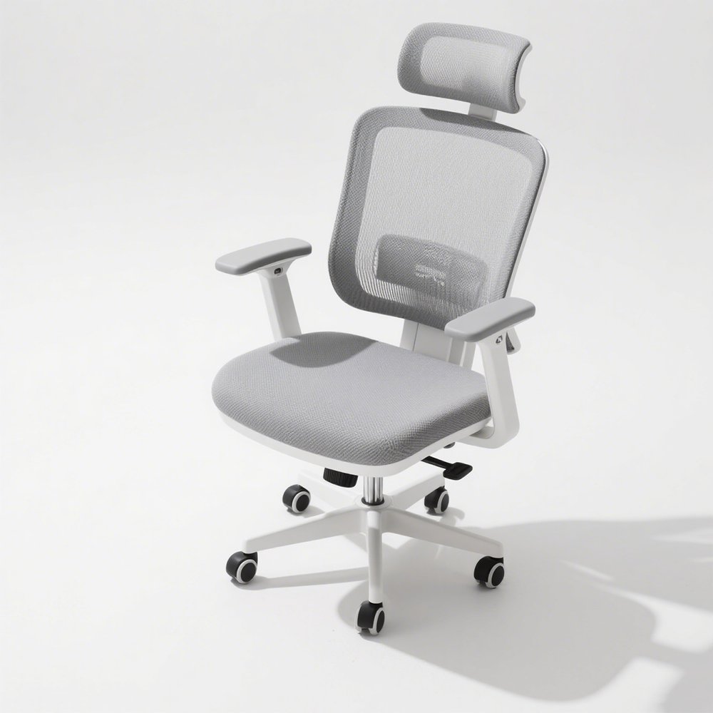 Scaun de birou vertical, culoare alb-crem