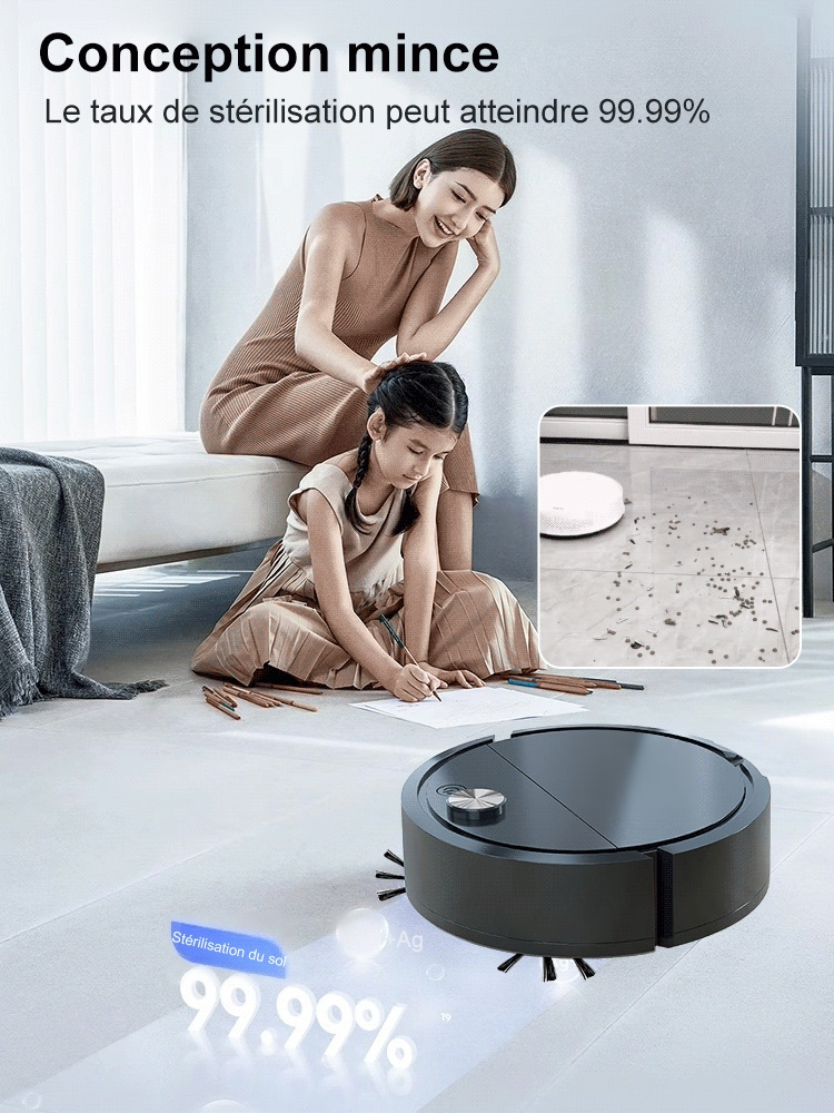 Robot de balayage antibactérien puissant et silencieux