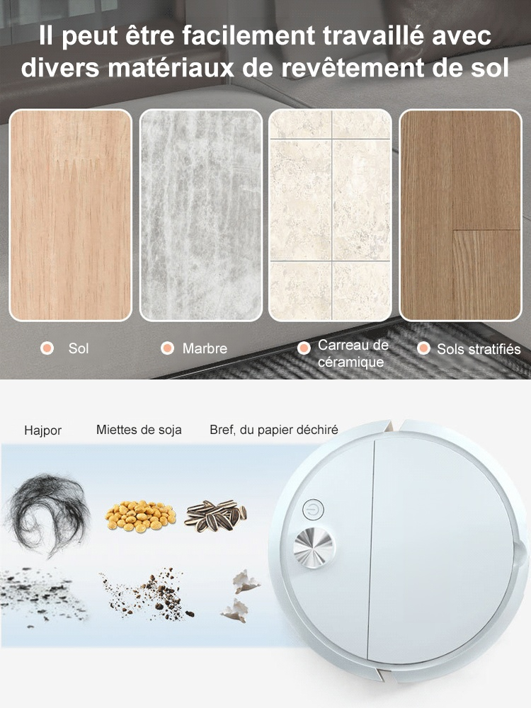 Robot de balayage antibactérien puissant et silencieux