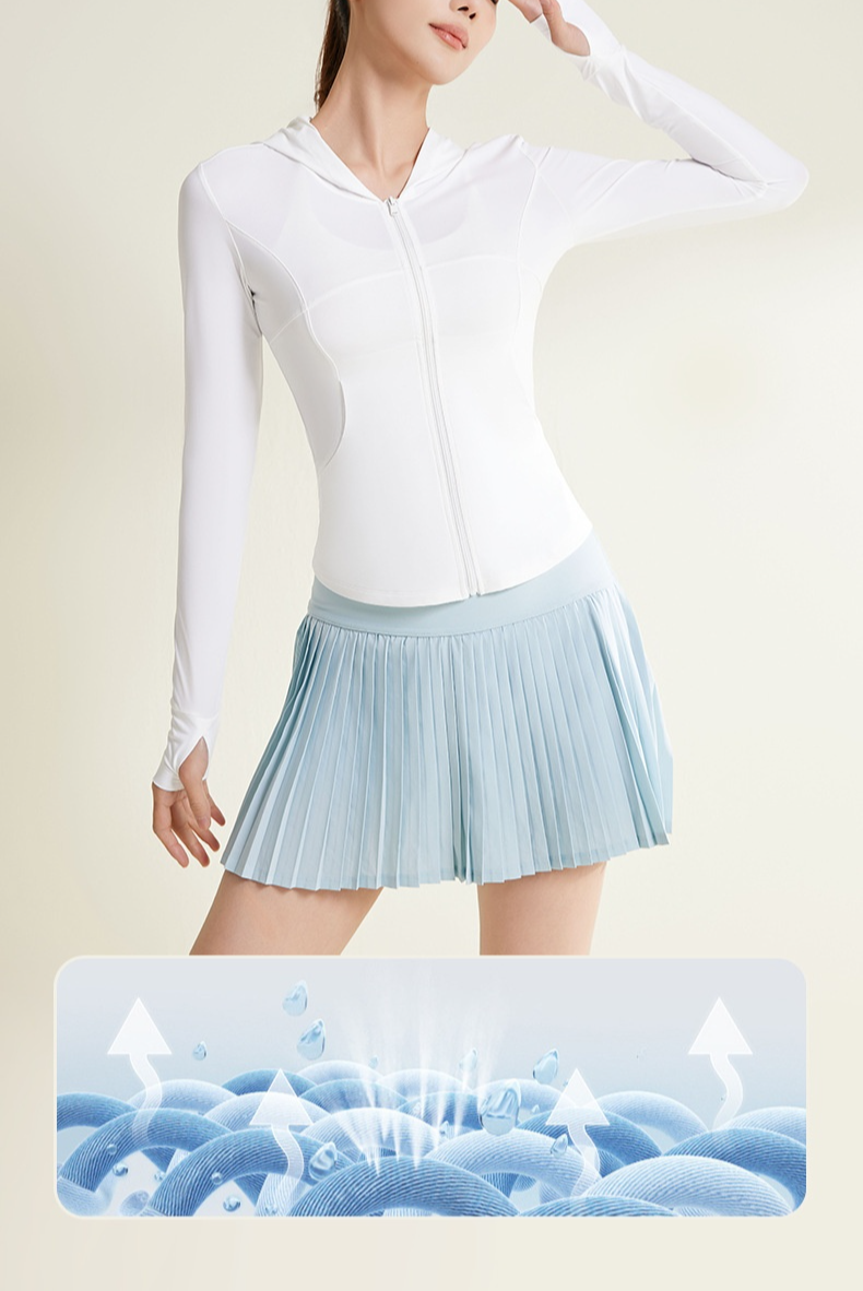 フード付き日焼け止め衣類のディテール