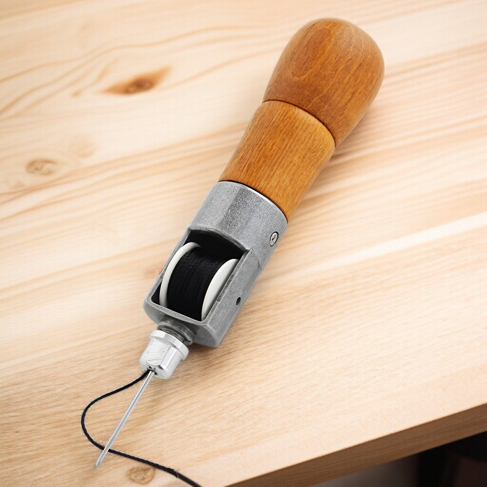 Máquina de coser manual para cuero vegetal