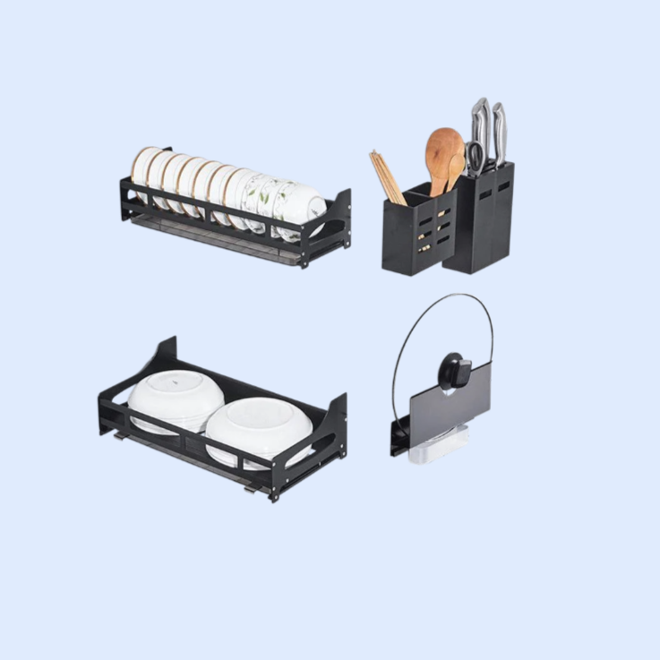 주방 선반 펀치프리 향신료 선반 벽걸이 칼꽂이