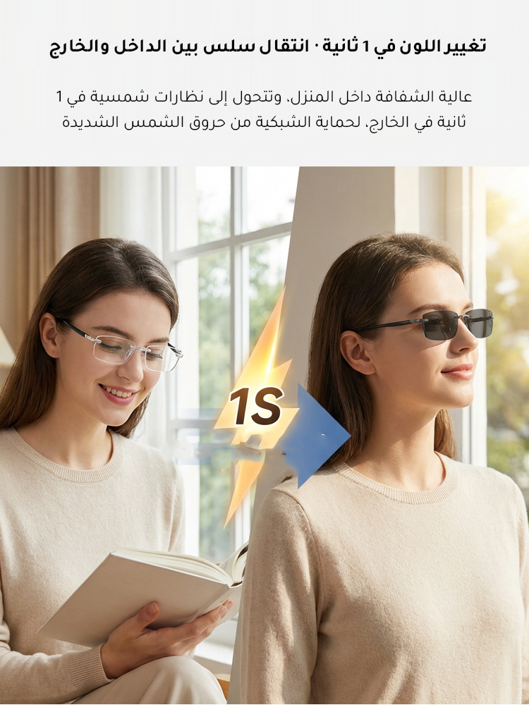 نظارات القراءة المضادة للأشعة الزرقاء المتغيرة الألوان