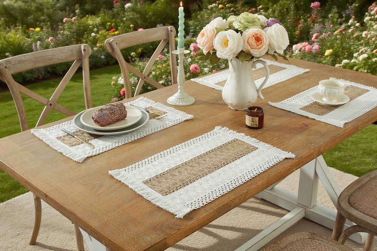 復古流蘇棉麻隔熱餐墊質感設計