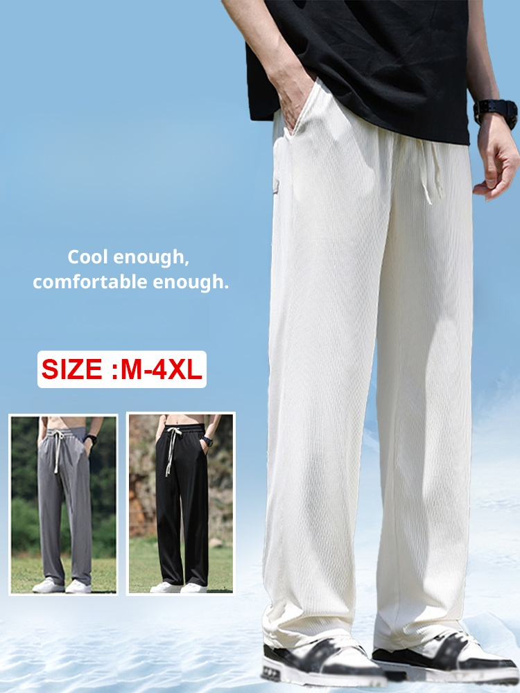 High quality real ice silk loose casual pants