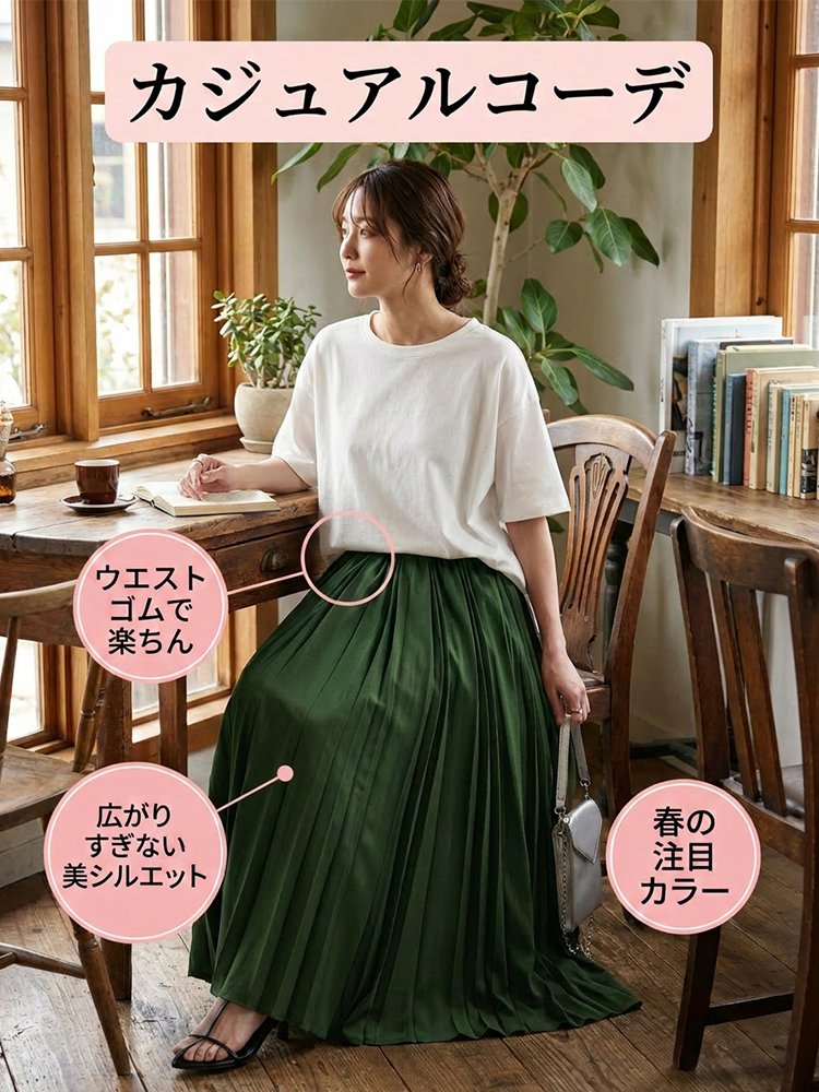 上質プリーツの万能スカート