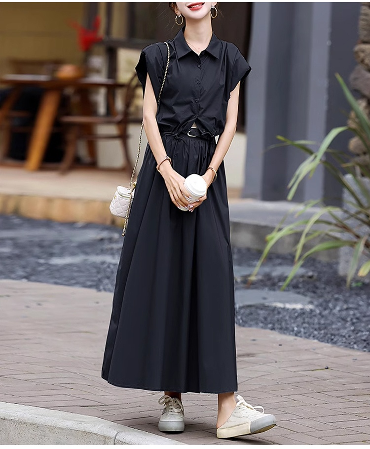 ミディ丈スカートのシルエット強調画像