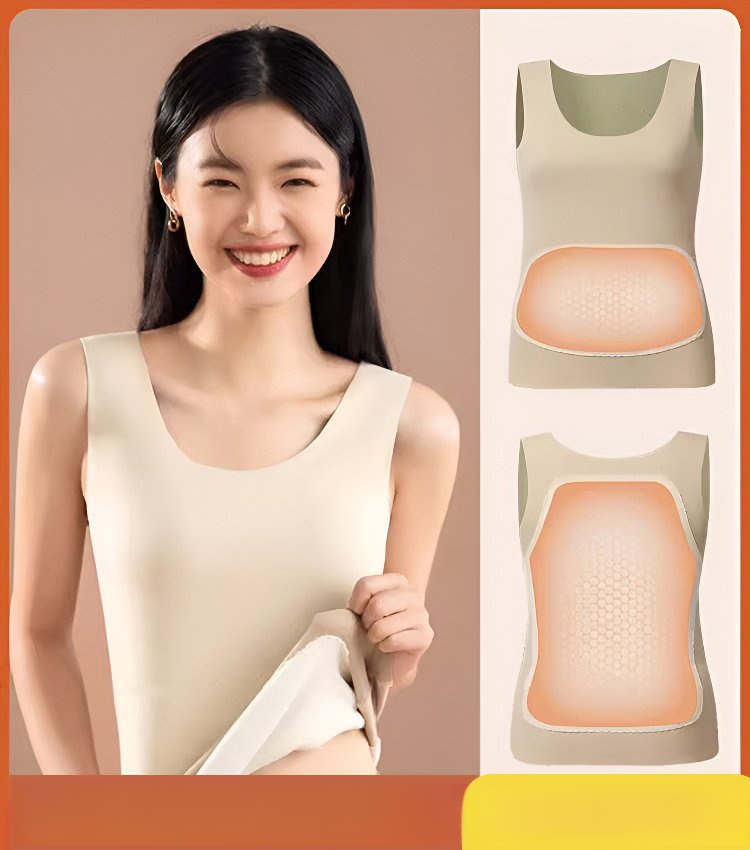 Heat storage and temperature locking double pocket warm vest