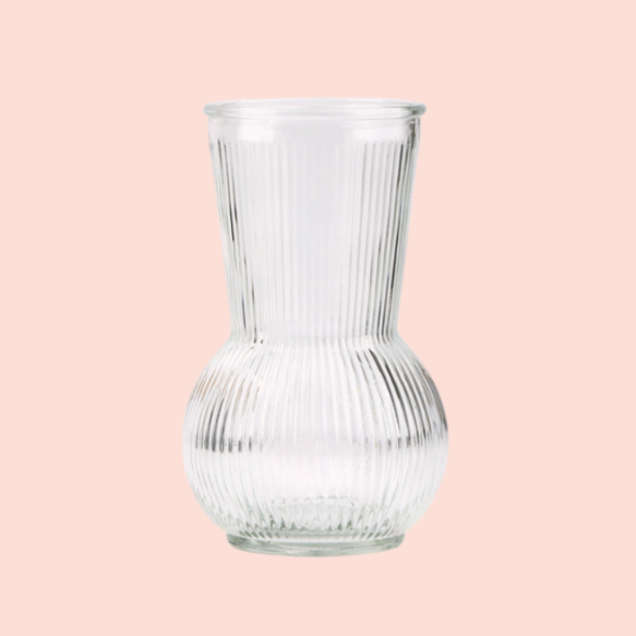 Nordic simple relief glass transparent small vase