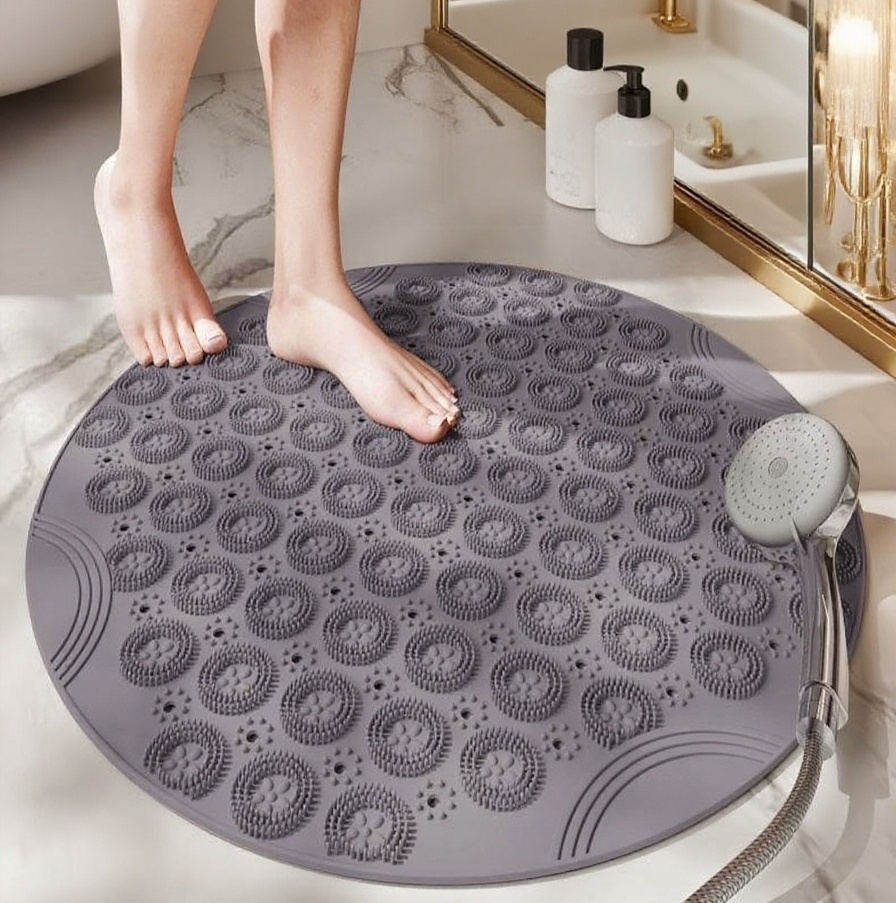 พรมกันลื่นห้องน้ำกลม สำหรับผู้สูงอายุและเด็ก