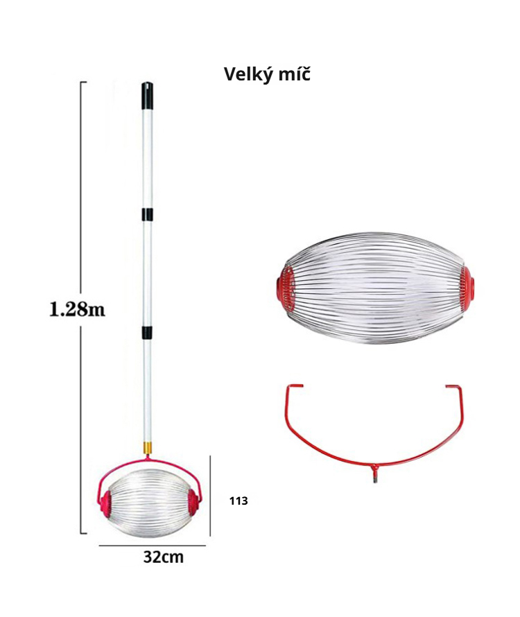 Teleskopický sběrač ovoce s nastavitelnou délkou