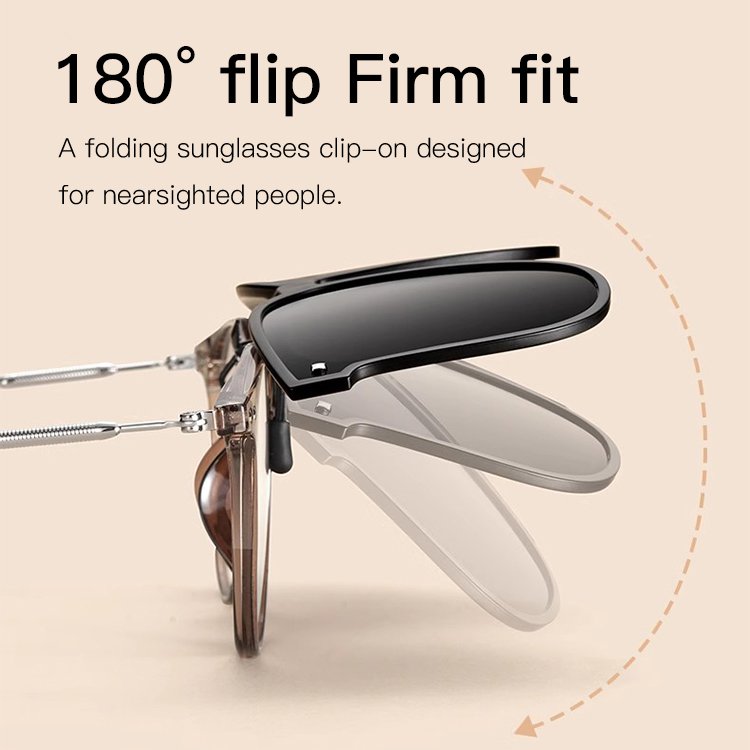 [For glasses] Outdoor Clip-On Polarised Folding Sunglasses 