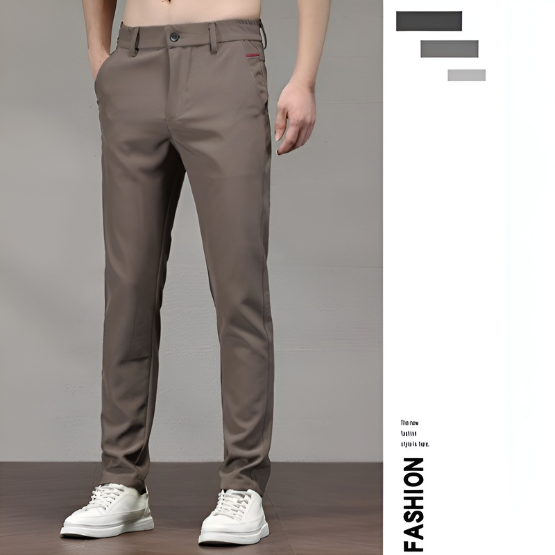 얇은 아이스 남성 캐주얼 팬츠 여름 일자 팬츠 쿨링감 고탄력 비즈니스 캐주얼 팬츠