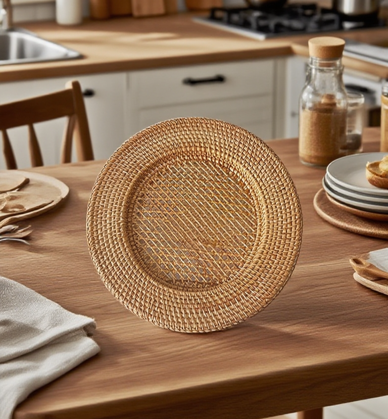 天然藤材質手工餐墊