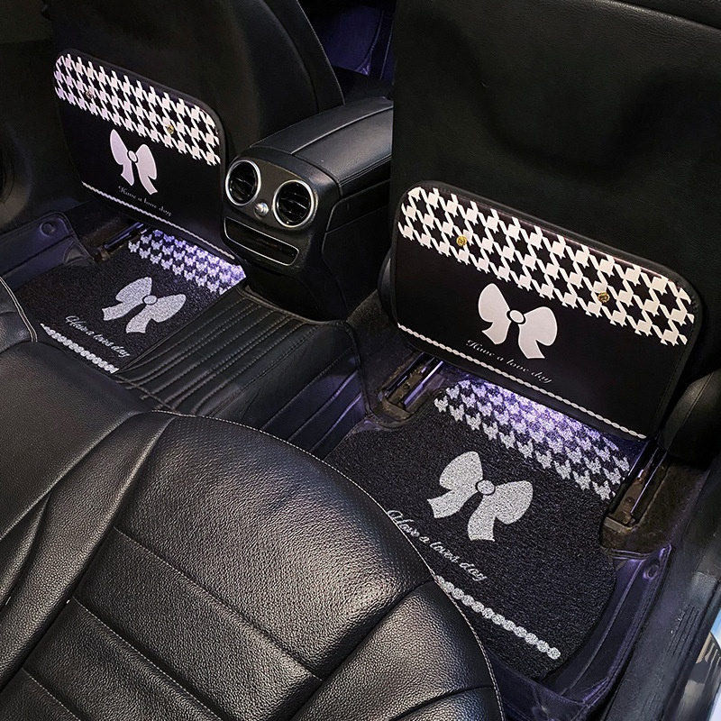 Car protection mats car foot mats cute bowknot wire ring car foot mats