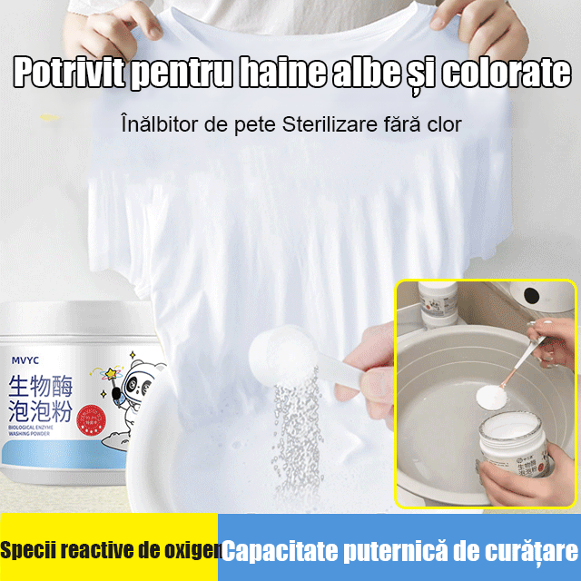Pulbere de îndepărtare a petelor cu oxigen activat enzimatic