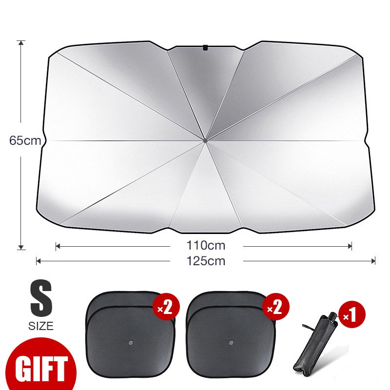  Multifunctional Folding Retractable Car Sunscreen Heat Insulation Umbrella