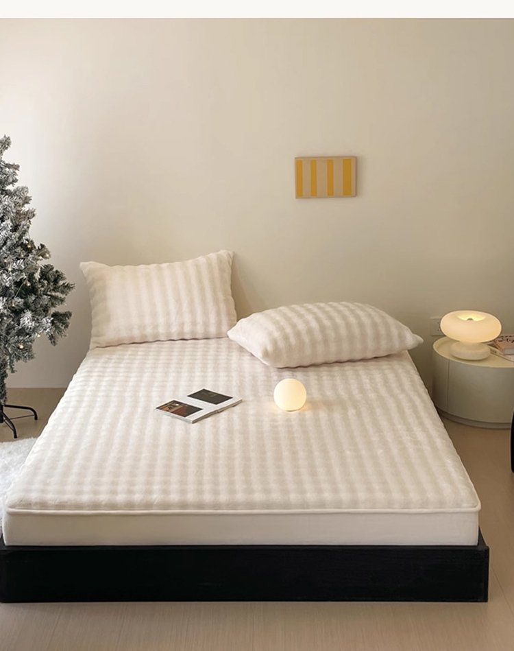 Ropa de cama lujosa de terciopelo burbuja en tonos neutros