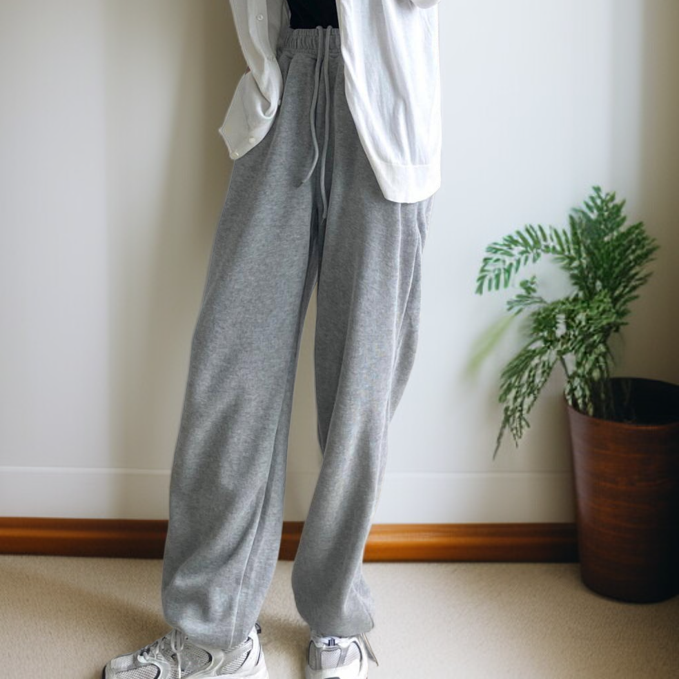 ルーズフィット・スウェットパンツ スポーツパンツ 眠る 惜しげもなく ツイード プラス