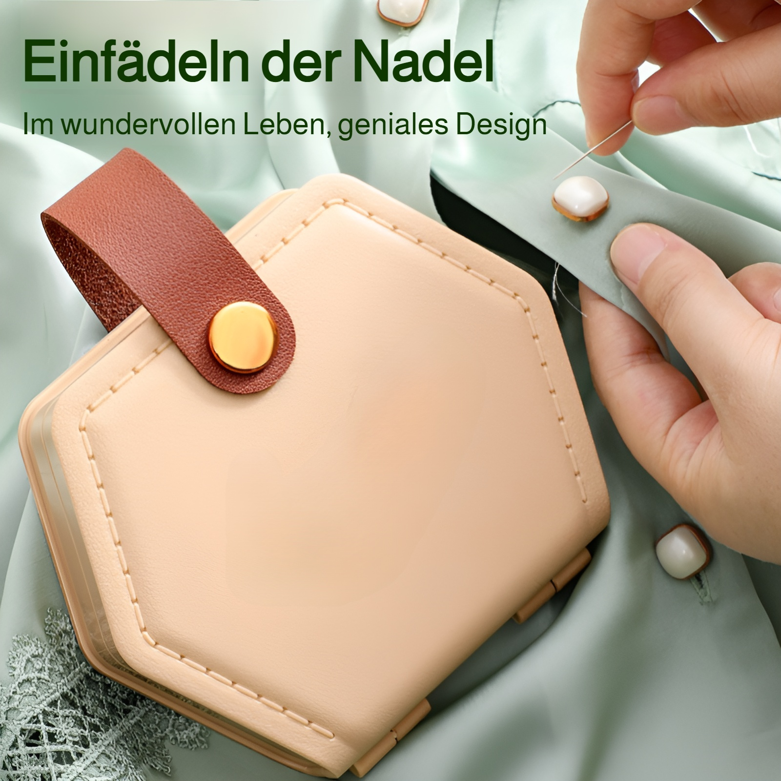 Nähset Haushaltsnähkasten Nähgarn Handnähen kleine Rolle Handnähgarn 18-teiliges Set Nähtasche prakt