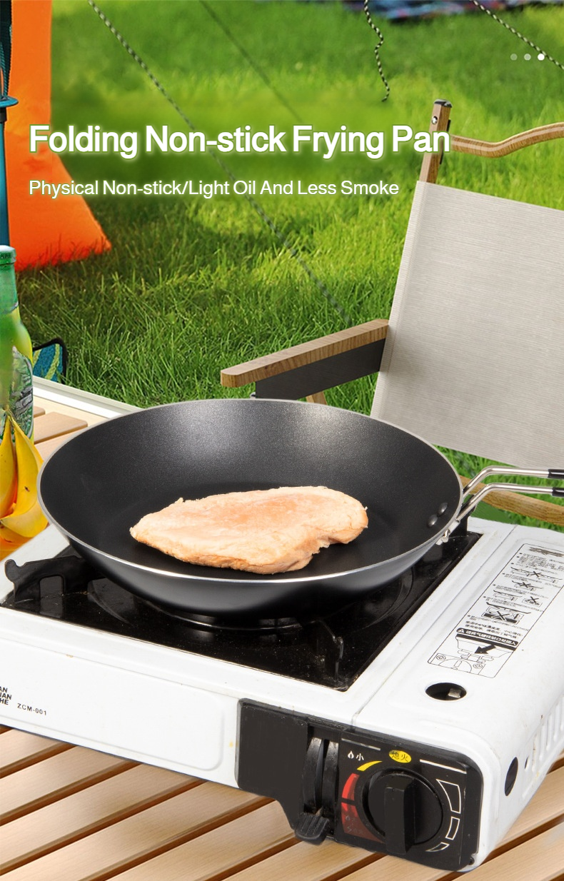 Foldable frying pan for outdoor camping